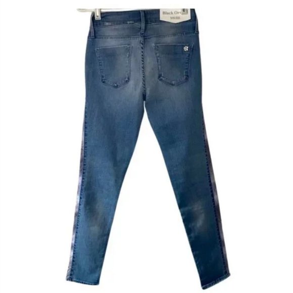 NWT Black Orchid Two Tone Flip Flop Double Sided Snakeskin Print Denim Jeans - Picture 4 of 9